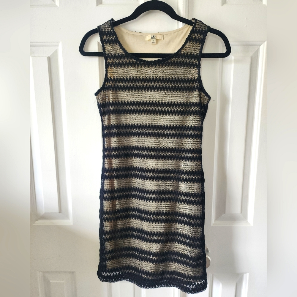 Ya Los Angeles Mini Dress Black & Cream Size S